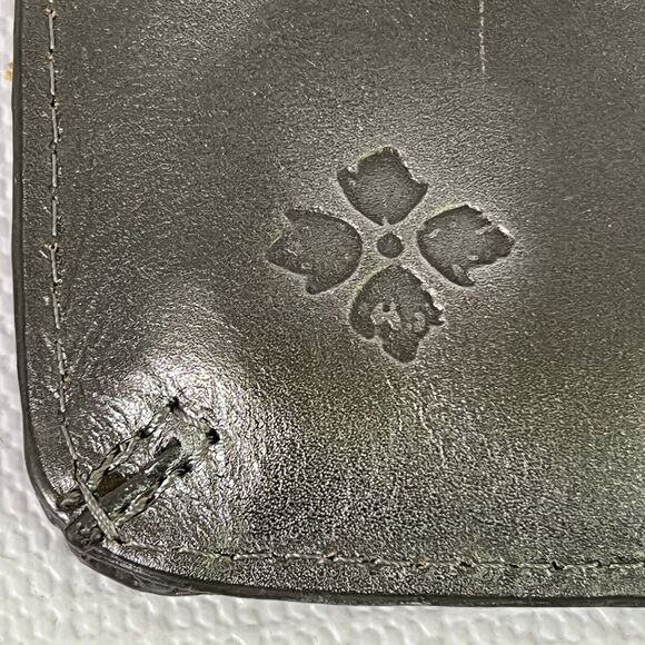 PATRICIA NASH St. Croce Tooled Italian Leather Wallet Wristlet Pewter Gray Strap - Picture 7 of 17